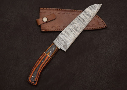 Handcrafted Damascus Steel Chef Knife  8 Fillet Blade With Pakka Wood Grip 1