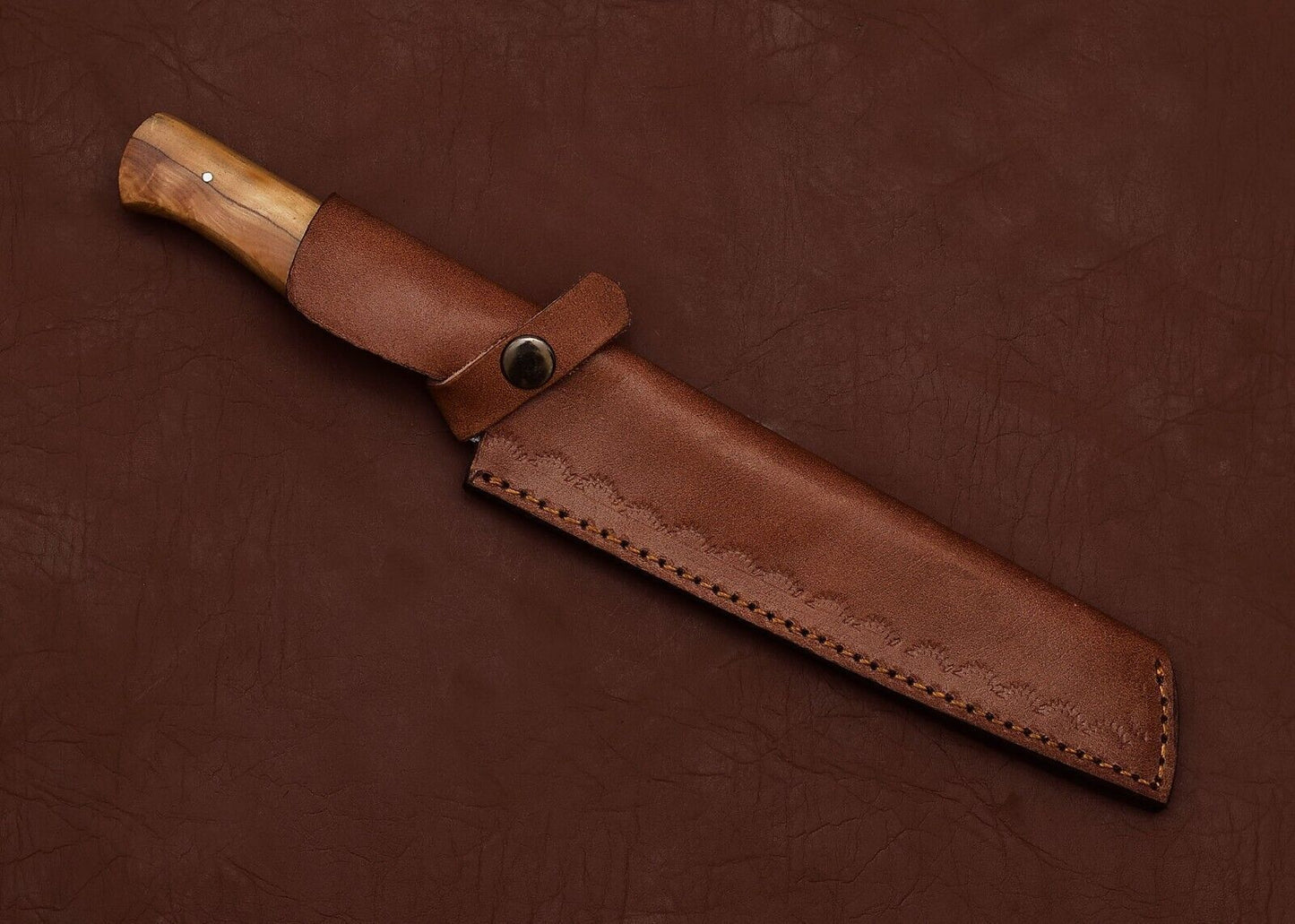 The Artisan Edge  Handmade Damascus Steel Fillet Knife With Leather Cover 3