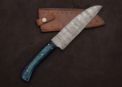 Damascus Steel Masterpiece Knife  Custom Chef  Hunting Blade With Wood Handle 1