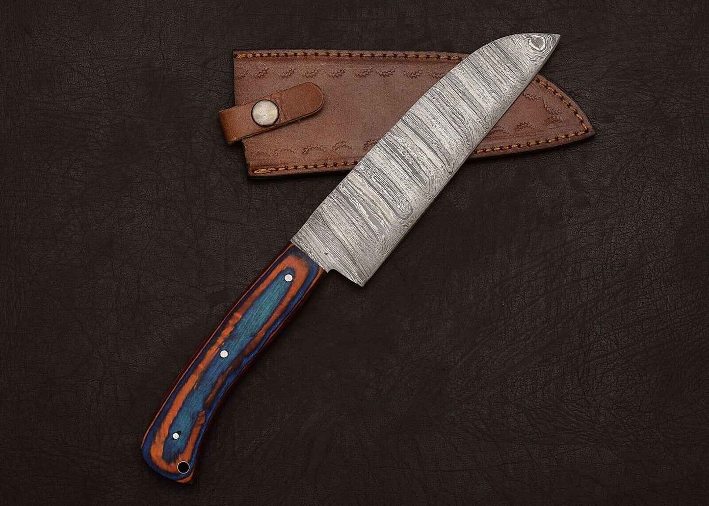 Elegant Handmade Damascus Steel Fillet Knife  8 Blade With Pakka Wood Handle 1