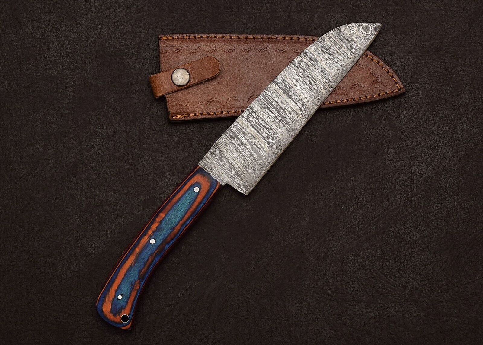 Elegant Handmade Damascus Steel Fillet Knife  8 Blade With Pakka Wood Handle 1