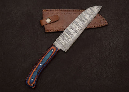 Elegant Handmade Damascus Steel Fillet Knife  8 Blade With Pakka Wood Handle 1