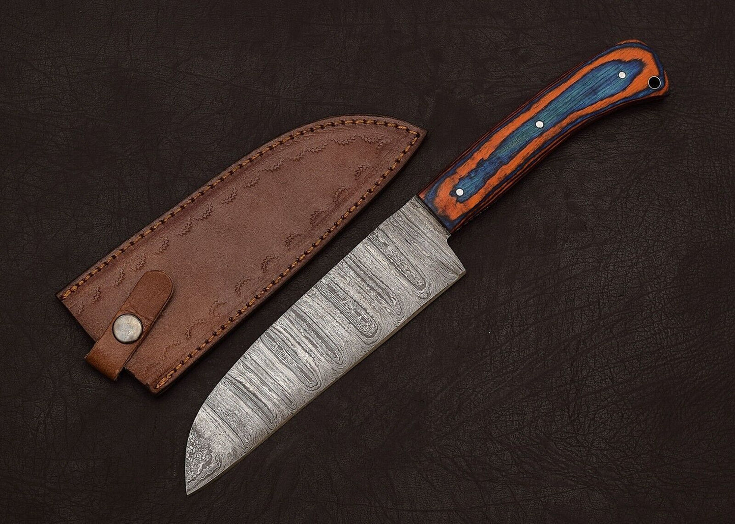 Elegant Handmade Damascus Steel Fillet Knife – 8" Blade with Pakka Wood Handle