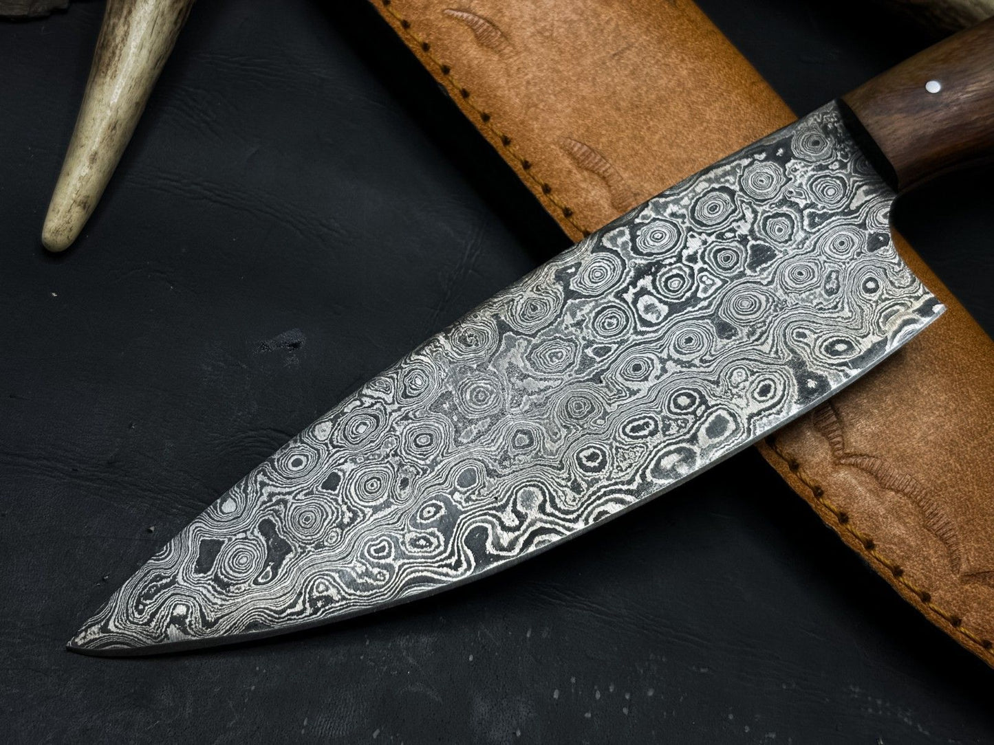 Damascus Steel Survival Knife  ChefGrade Handmade Fillet Blade For Outdoor Use 3