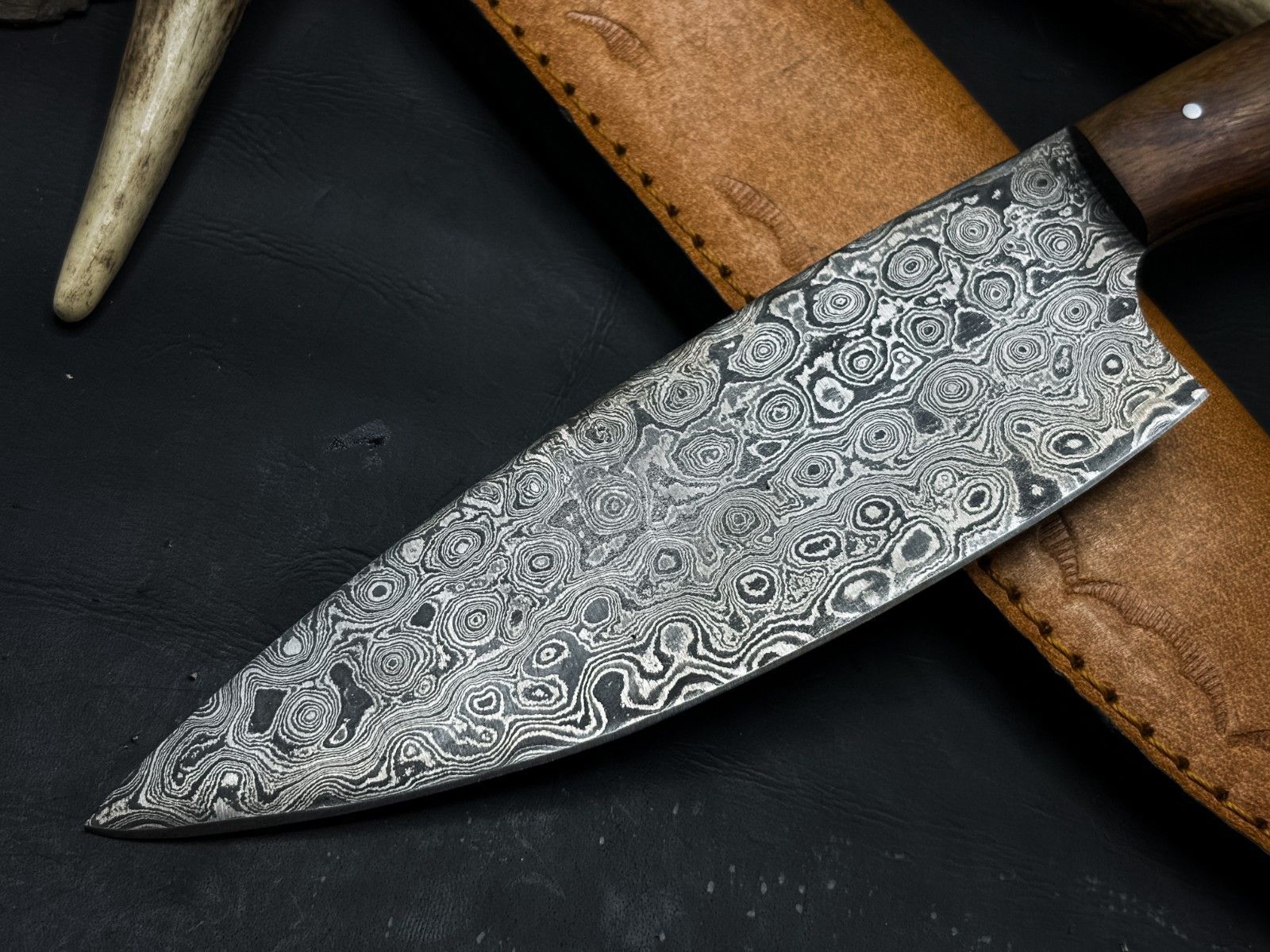 Damascus Steel Survival Knife  ChefGrade Handmade Fillet Blade For Outdoor Use 3