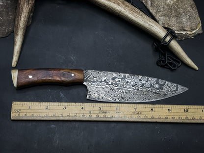 Damascus Steel Survival Knife  ChefGrade Handmade Fillet Blade For Outdoor Use 2