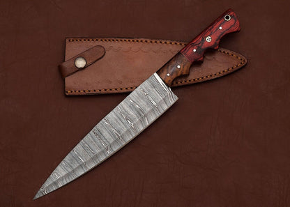 Custom Damascus Steel Fillet Knife  Razor Sharp Blade For Kitchen Or Camping 2