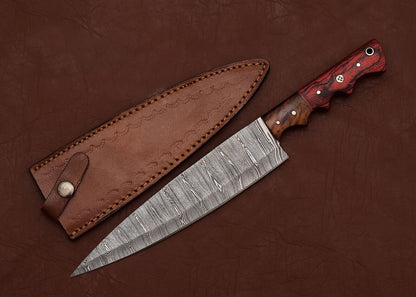 Custom Damascus Steel Fillet Knife – Razor Sharp Blade for Kitchen or Camping