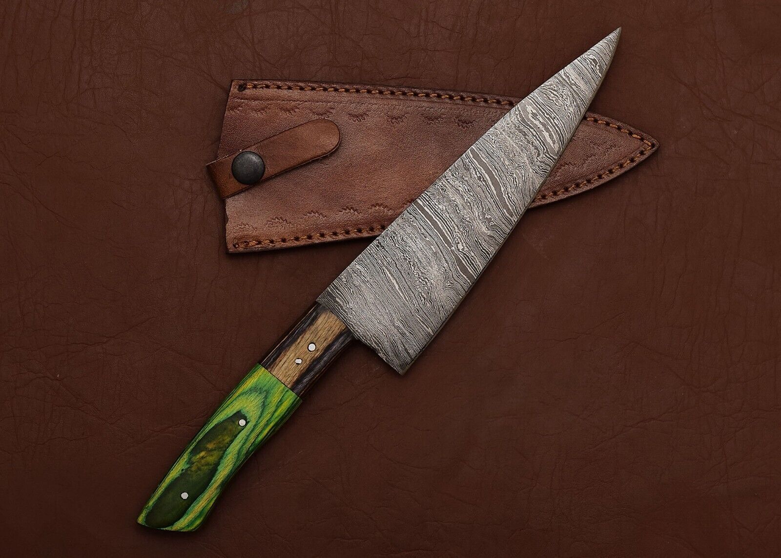 Handmade Damascus Steel Knife  Kitchen Chef Fillet  Hunting Blade Combo 1