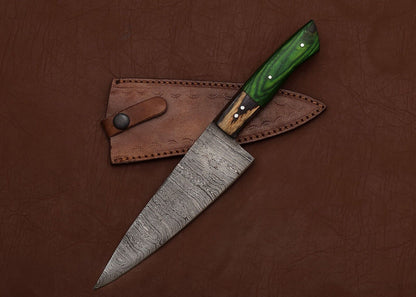 Handmade Damascus Steel Knife  Kitchen Chef Fillet  Hunting Blade Combo 2