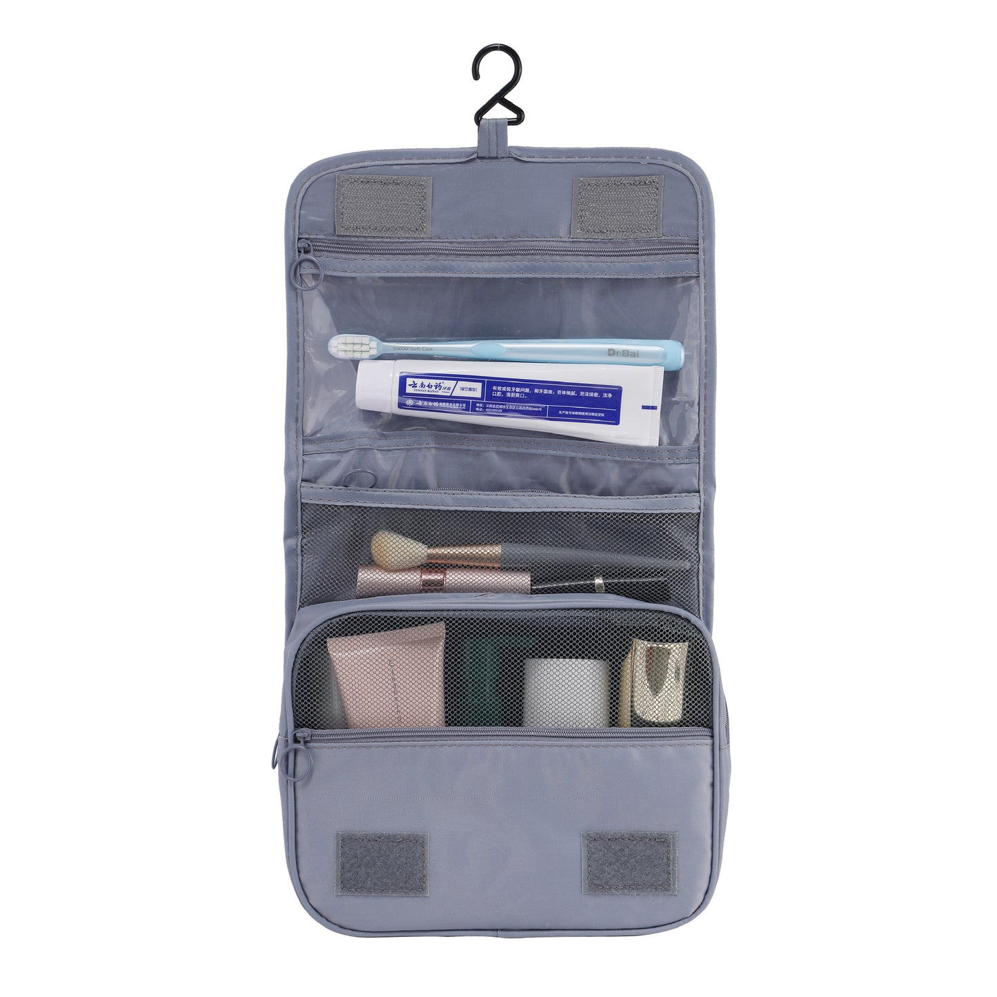 Waterproof Toiletry Washbag, Portable Cosmetic Storage Bag for Women and Men, Hanging Hook Travel Makeup Organizer