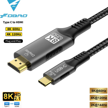 USBC To HDMI 8K Ultra HD Cable  TypeC To HDMI Adapter For MacBook IPad And HDTV Display 7