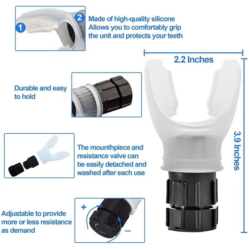 Portable Lung Trainer Pro  Adjustable Breathing Exercise Device For Lung Capacity Relaxation  Bette 3