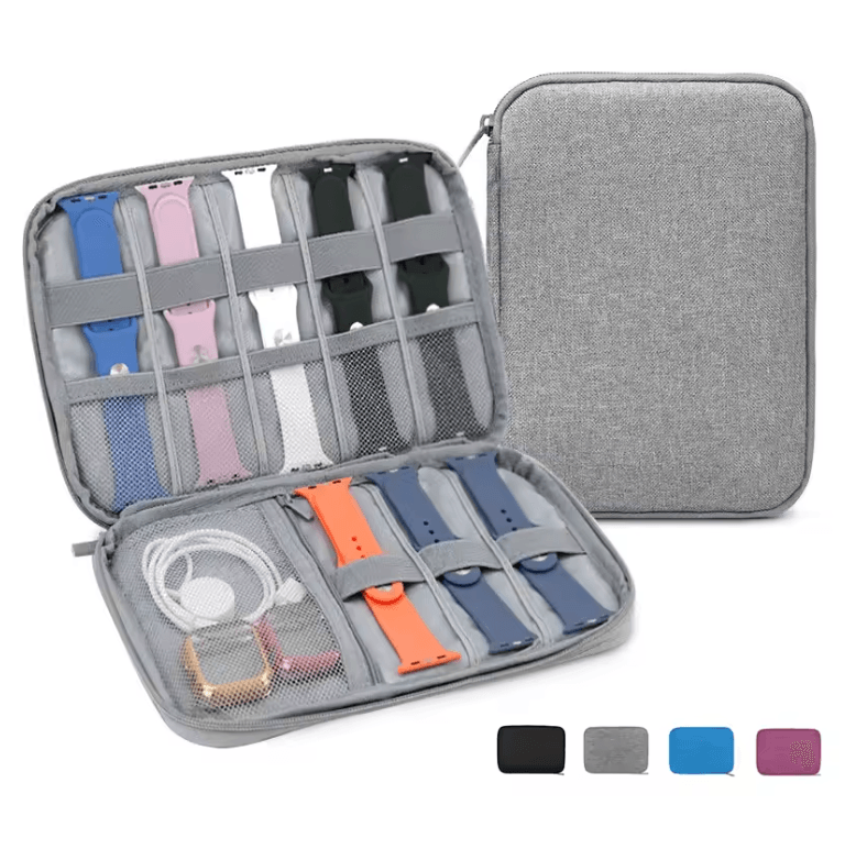 Premium Travel Watchband Organizer for Apple Watch and Smartwatch Accessories