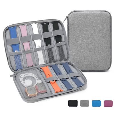 Premium Travel Watchband Organizer for Apple Watch and Smartwatch Accessories