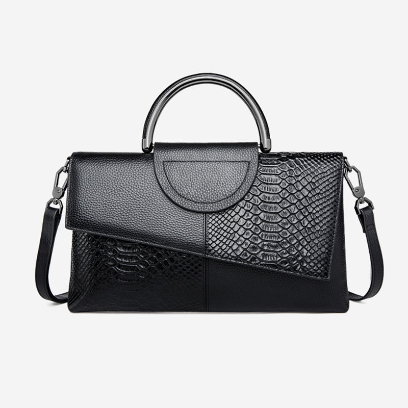 Fashion Casual Synthetic Leather Women's Crossbody Bag, Alligator Pattern Flap Handbag, Dinner and Wedding Purse