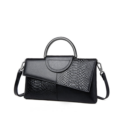 Fashion Casual Synthetic Leather Women's Crossbody Bag, Alligator Pattern Flap Handbag, Dinner and Wedding Purse