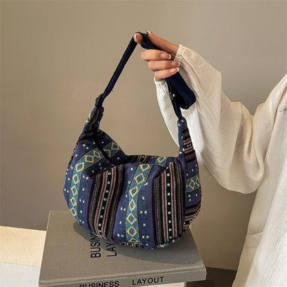 Foldable Crossbody With Zipper Closure Tribal Style Shoulder Bag Flag Theme Striped Pattern Hand Wa 5