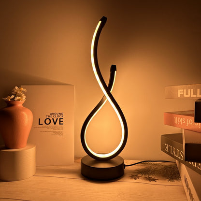 Creative Spiral LED Desk Lamp, Dimmable Reading Light with 3 Colors, for Bedroom, Office, Living Room, and Bedside Decor