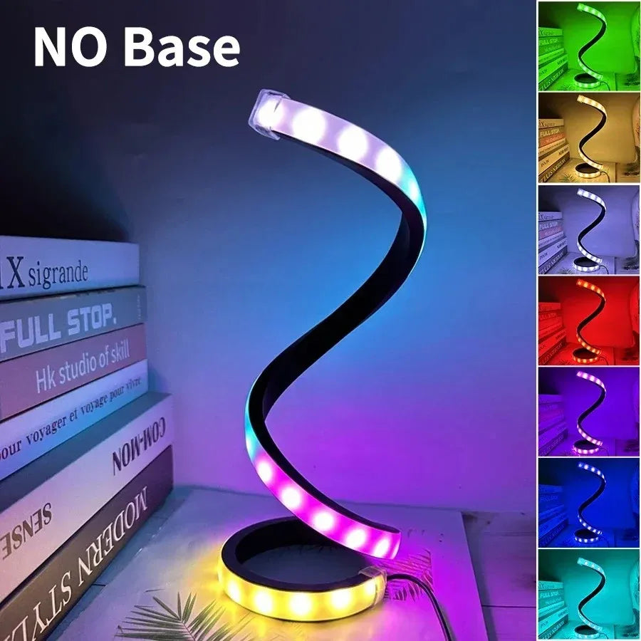 Creative Spiral LED Desk Lamp, Dimmable Reading Light with 3 Colors, for Bedroom, Office, Living Room, and Bedside Decor