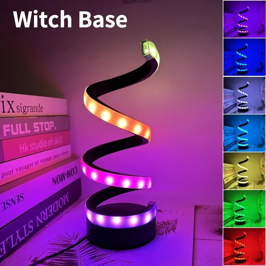 Creative Spiral LED Desk Lamp, Dimmable Reading Light with 3 Colors, for Bedroom, Office, Living Room, and Bedside Decor