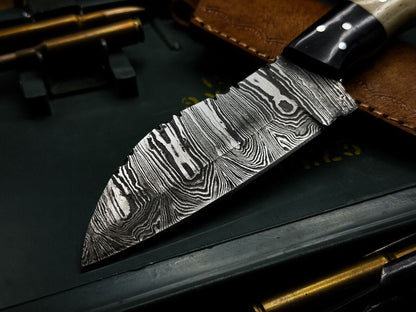 Custom Forged Damascus Steel Kitchen Knife  Bone Handle  Full Tang Design 3