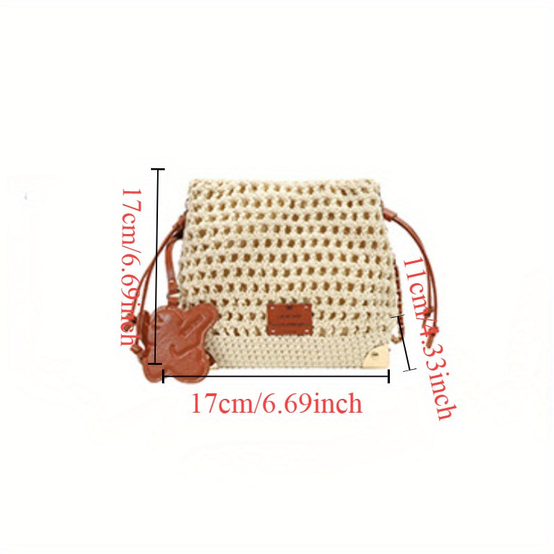 Versatile Knit Crossbody Bag for Women, Summer Handbag, Adjustable Strap, Soft Polyester Lining