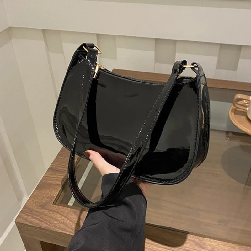 Leather Shoulder Bag, Solid Color, Casual Designer Hobos, Fashion Womens Handbags, Underarm Bag for Everyday Use