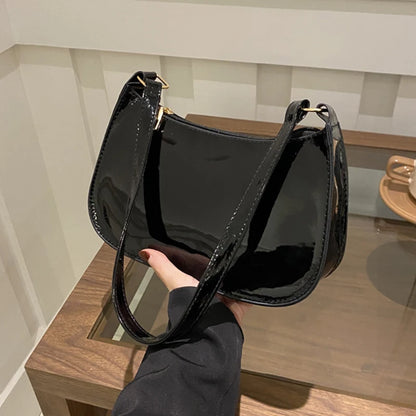 Leather Shoulder Bag, Solid Color, Casual Designer Hobos, Fashion Womens Handbags, Underarm Bag for Everyday Use