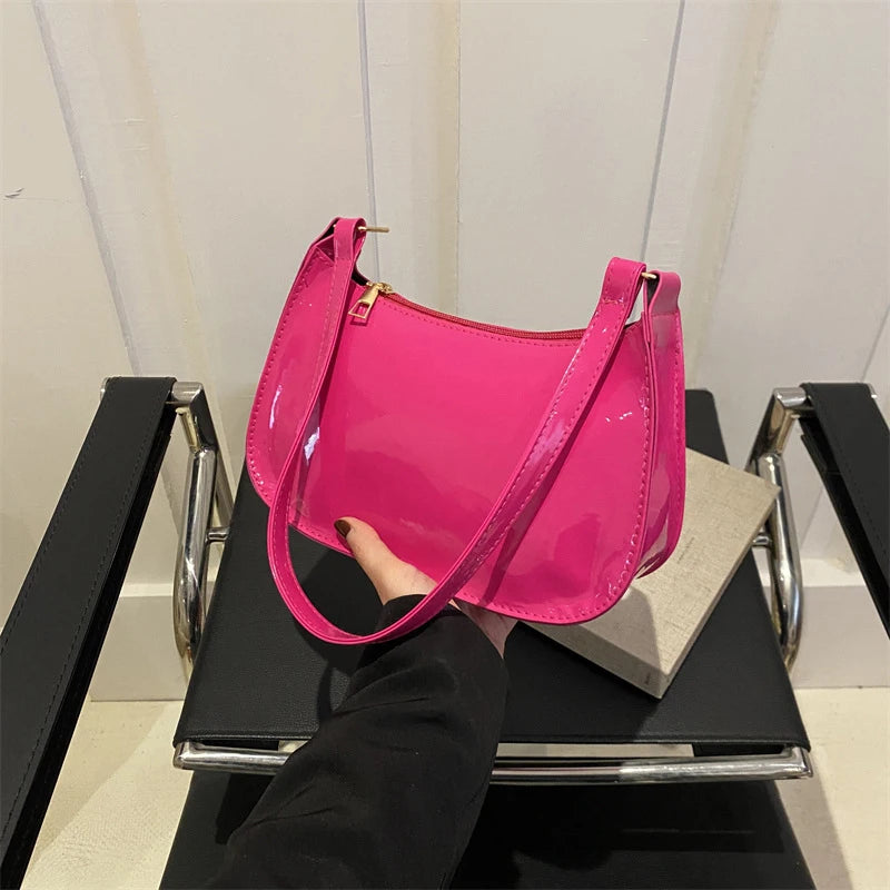 Leather Shoulder Bag, Solid Color, Casual Designer Hobos, Fashion Womens Handbags, Underarm Bag for Everyday Use