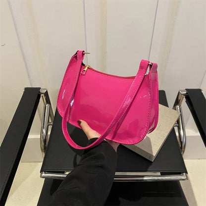 Leather Shoulder Bag, Solid Color, Casual Designer Hobos, Fashion Womens Handbags, Underarm Bag for Everyday Use