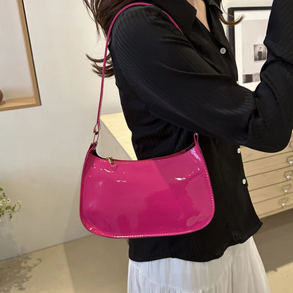 Leather Shoulder Bag, Solid Color, Casual Designer Hobos, Fashion Womens Handbags, Underarm Bag for Everyday Use