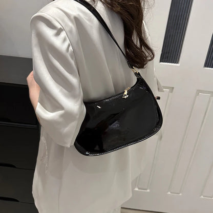Leather Shoulder Bag, Solid Color, Casual Designer Hobos, Fashion Womens Handbags, Underarm Bag for Everyday Use