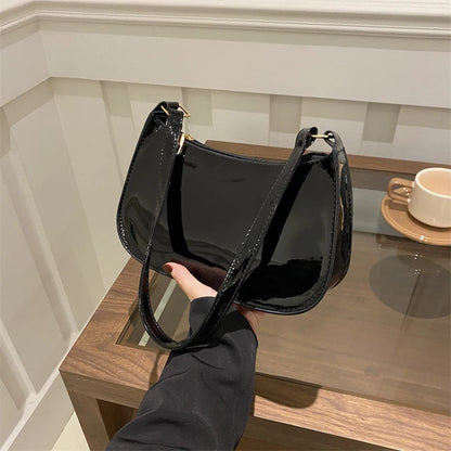 Leather Shoulder Bag, Solid Color, Casual Designer Hobos, Fashion Womens Handbags, Underarm Bag for Everyday Use
