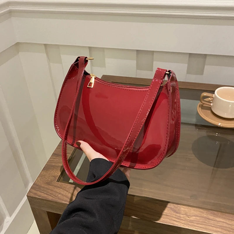 Leather Shoulder Bag, Solid Color, Casual Designer Hobos, Fashion Womens Handbags, Underarm Bag for Everyday Use