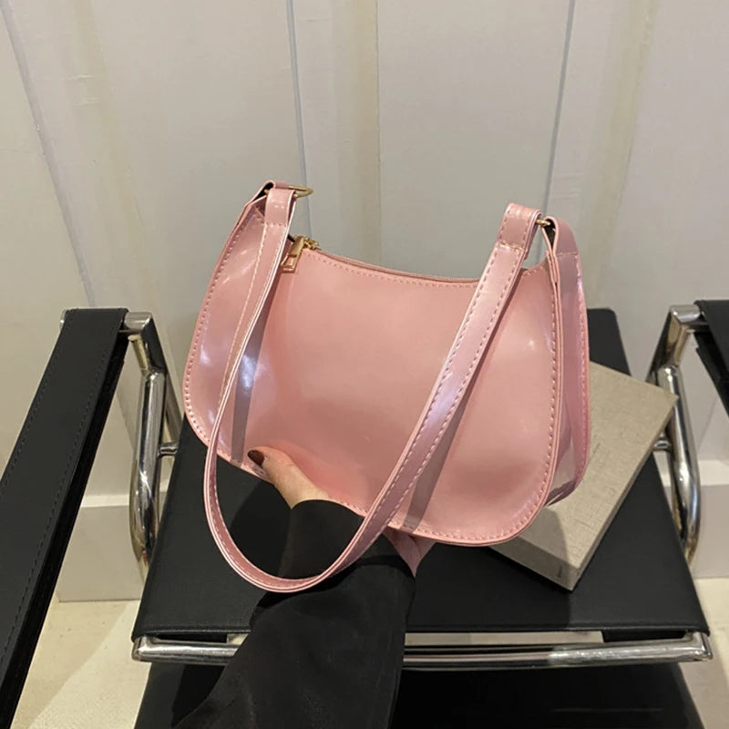 Leather Shoulder Bag, Solid Color, Casual Designer Hobos, Fashion Womens Handbags, Underarm Bag for Everyday Use