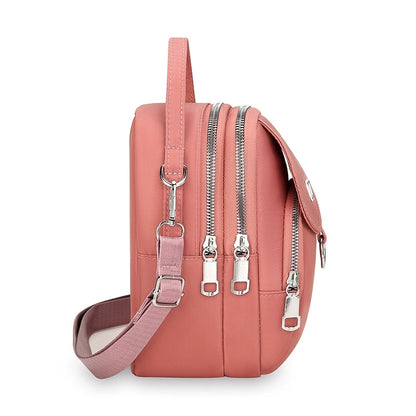 Casual Mini Handbag For Women Lightweight Nylon Crossbody Bag Chic Shoulder Bag With Multiple Zip P 2