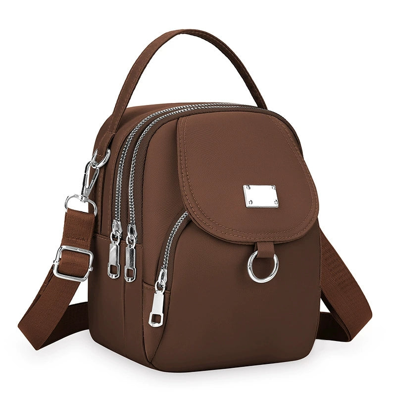 Casual Mini Handbag For Women Lightweight Nylon Crossbody Bag Chic Shoulder Bag With Multiple Zip P 5