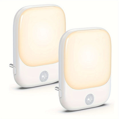 LED Motion Sensor Night Light, Plug in Dimmable Kids Bedroom Lamp, with Auto Dusk to Dawn and Wireless Cabinet Lighting