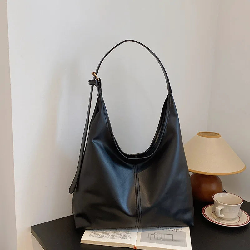 Womens Large Tote Bag Simple Retro Shoulder Hand Bag New Fashion Tote For Everyday Use 2