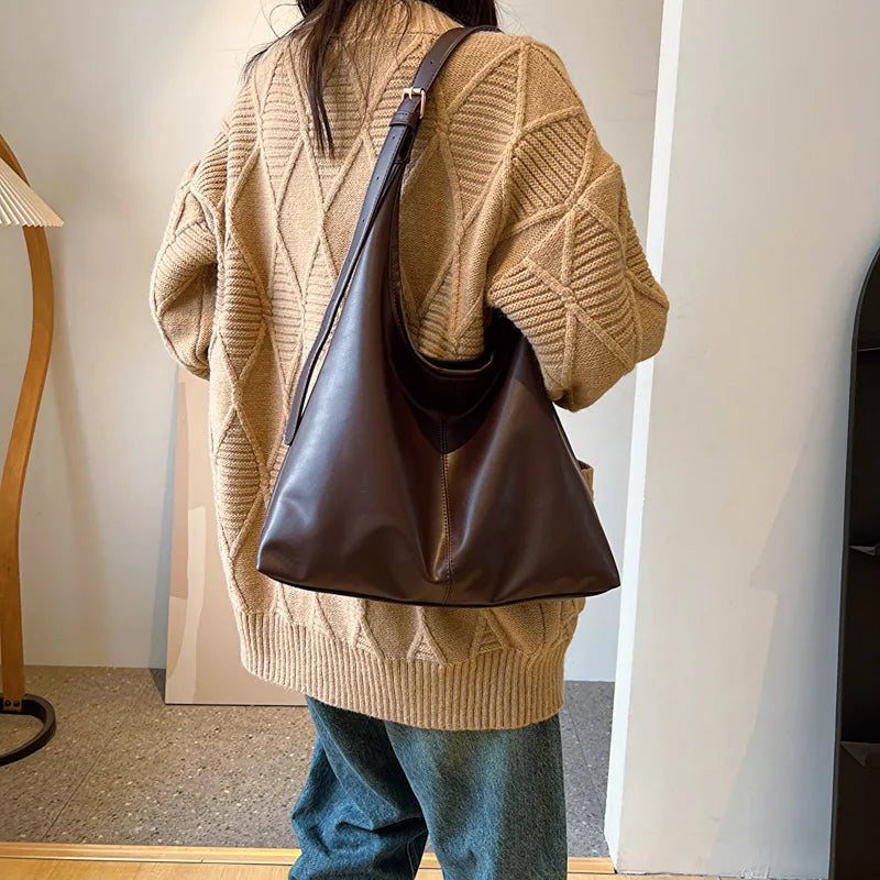 Womens Large Tote Bag Simple Retro Shoulder Hand Bag New Fashion Tote For Everyday Use 3