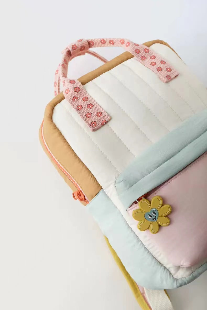 Colorful Small School Bag, New Lightweight Children's Backpack, Cute Sunflower Pendant Kids Shopping Bag
