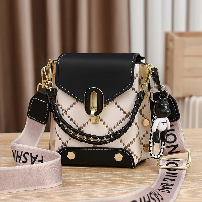 Leather Diamond Lattice, Women's Chain Bag, Crossbody Shoulder Bag For Women, Stylish Daily Commuter Handbag