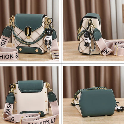 Leather Diamond Lattice, Women's Chain Bag, Crossbody Shoulder Bag For Women, Stylish Daily Commuter Handbag