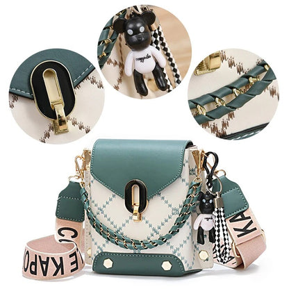 Leather Diamond Lattice, Women's Chain Bag, Crossbody Shoulder Bag For Women, Stylish Daily Commuter Handbag