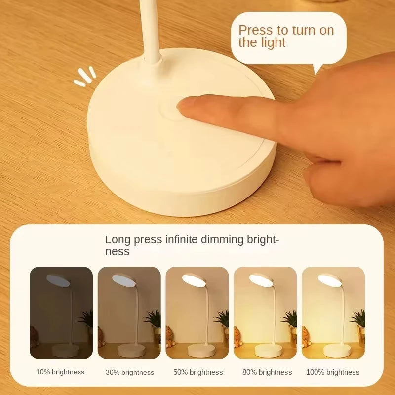 Portable LED Desk Lamp, 3 Mode Eye Protection with Dimming, USB Touch Charge, for Bedroom, Bedside, and College Student