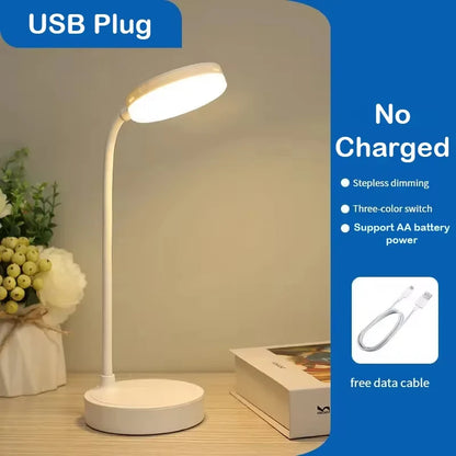 Portable LED Desk Lamp, 3 Mode Eye Protection with Dimming, USB Touch Charge, for Bedroom, Bedside, and College Student