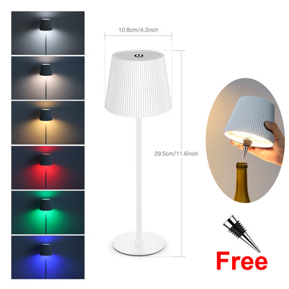 USB Rechargeable LED Table Lamp, Dimmable RGB 3 Color Lighting, Ambient Bedside Night Light, Modern Room Decor