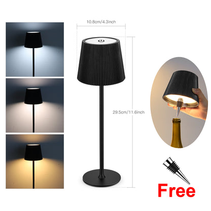 USB Rechargeable LED Table Lamp, Dimmable RGB 3 Color Lighting, Ambient Bedside Night Light, Modern Room Decor