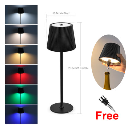USB Rechargeable LED Table Lamp, Dimmable RGB 3 Color Lighting, Ambient Bedside Night Light, Modern Room Decor